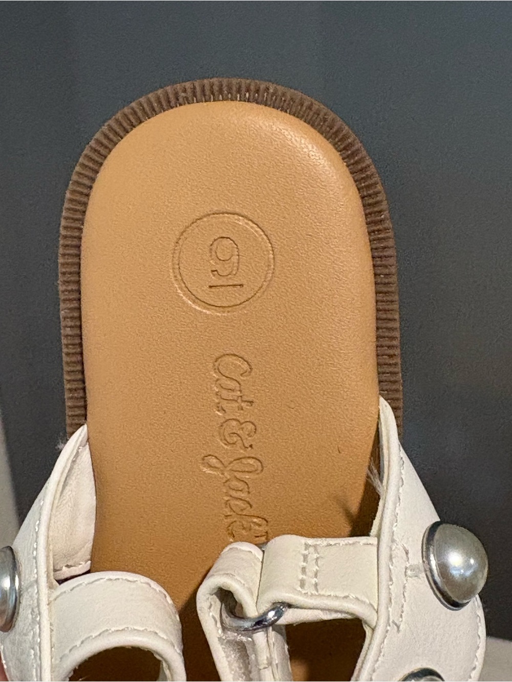 Selene Pearl Sandals - Cat & Jack™ White Open Toe, Hook and Loop Infant Sizes - Picture 9 of 9